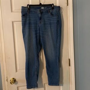 Medium wash super skinny jeans ankle mid rise